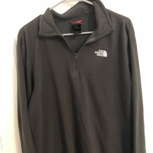 North Face Black Gray Fleece Quarter Zip
